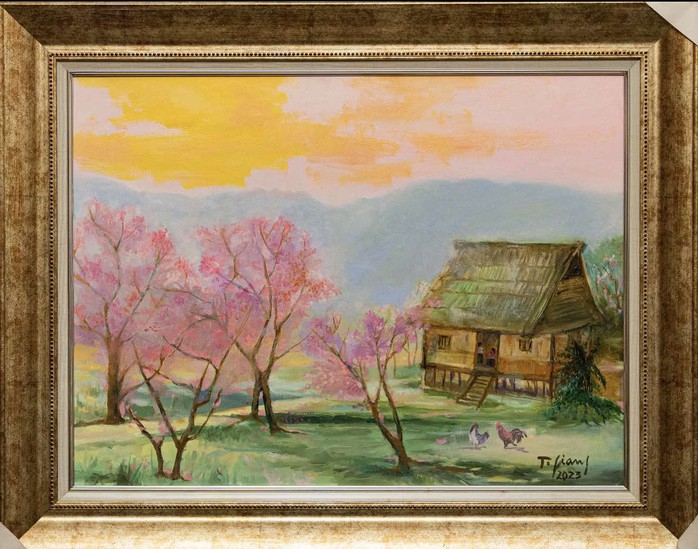 Triển lãm 25 bức tranh "Quê hương" của NSND Trà Giang- Ảnh 5. Triển lãm 25 bức tranh "Quê hương" của NSND Trà Giang- Ảnh 5.