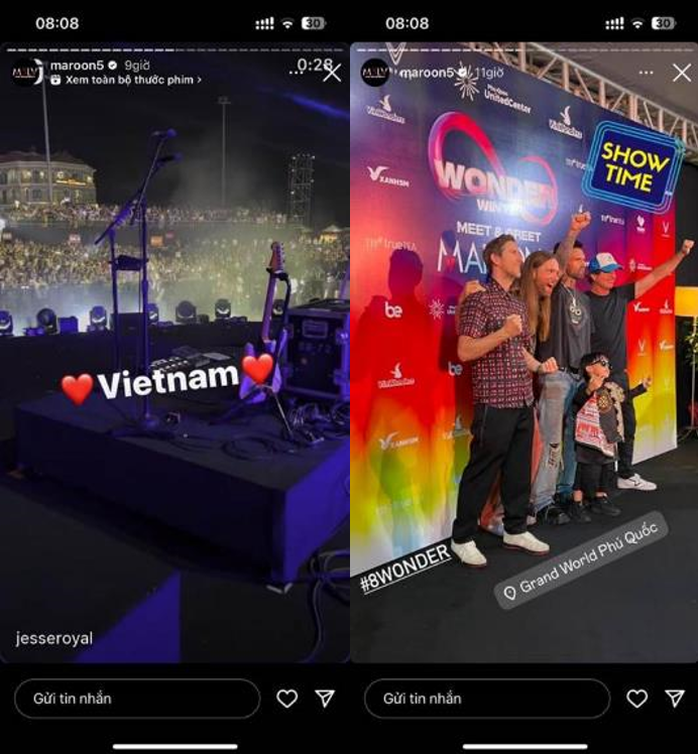 Maroon 5 đăng story check-in Phú Quốc ngay tại siêu nhạc hội 8WONDER Winter Fest 2023 Maroon 5 đăng story check-in Phú Quốc ngay tại siêu nhạc hội 8WONDER Winter Fest 2023