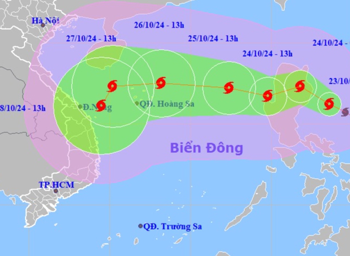 Chiều mai 24-10, bão Trami vào Biển Đông, có thể mạnh thêm giật cấp 15- Ảnh 1. Chiều mai 24-10, bão Trami vào Biển Đông, có thể mạnh thêm giật cấp 15- Ảnh 1.