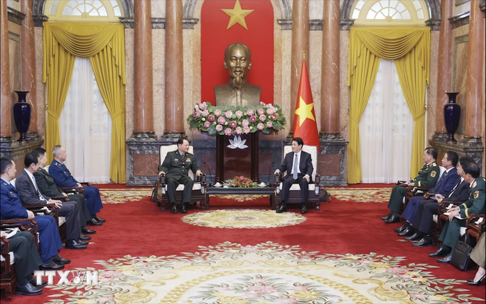 Chủ tịch nước Lương Cường tiếp Phó Chủ tịch Quân ủy Trung ương Trung Quốc- Ảnh 6. Chủ tịch nước Lương Cường tiếp Phó Chủ tịch Quân ủy Trung ương Trung Quốc- Ảnh 6.
