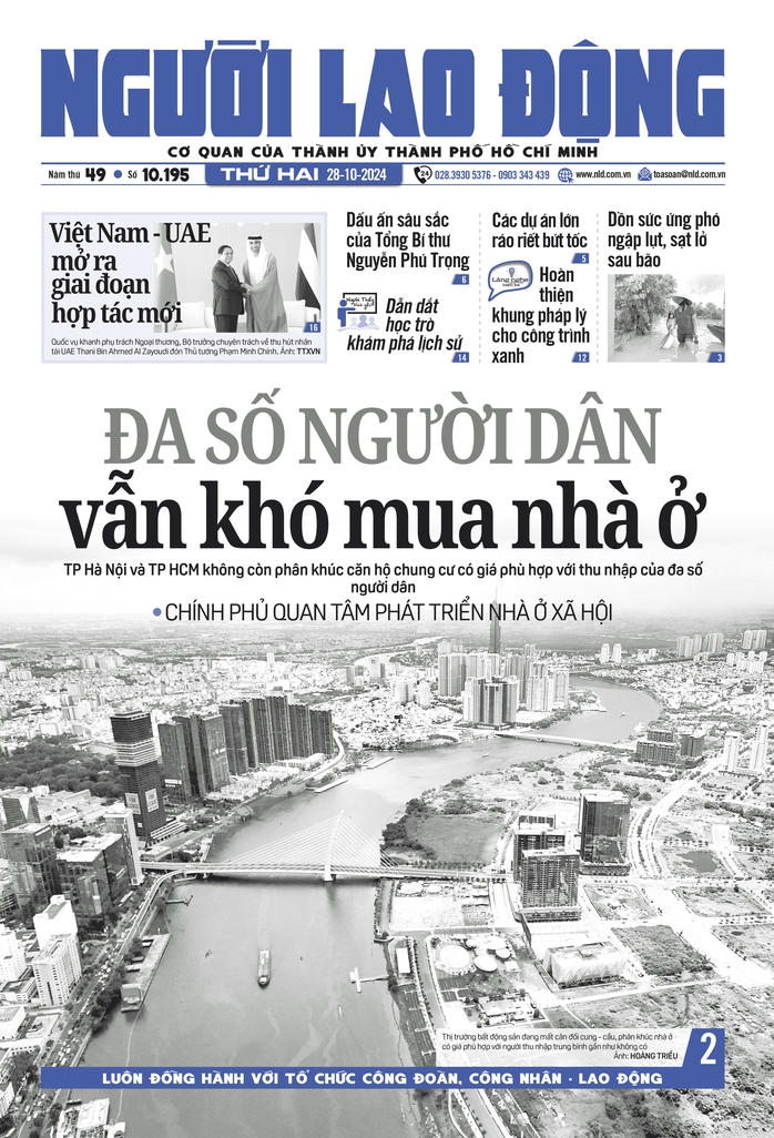 Báo in Người Lao Động 28-10: Đa số người dân vẫn khó mua nhà ở- Ảnh 1. Báo in Người Lao Động 28-10: Đa số người dân vẫn khó mua nhà ở- Ảnh 1.