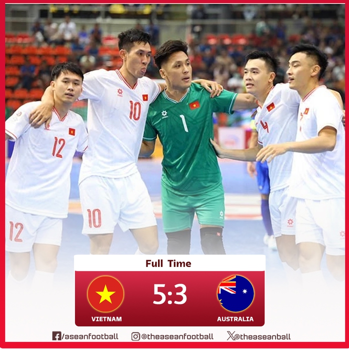 Futsal Việt Nam thắng Úc 5-3 trước thềm giải Đông Nam Á- Ảnh 1. Futsal Việt Nam thắng Úc 5-3 trước thềm giải Đông Nam Á- Ảnh 1.