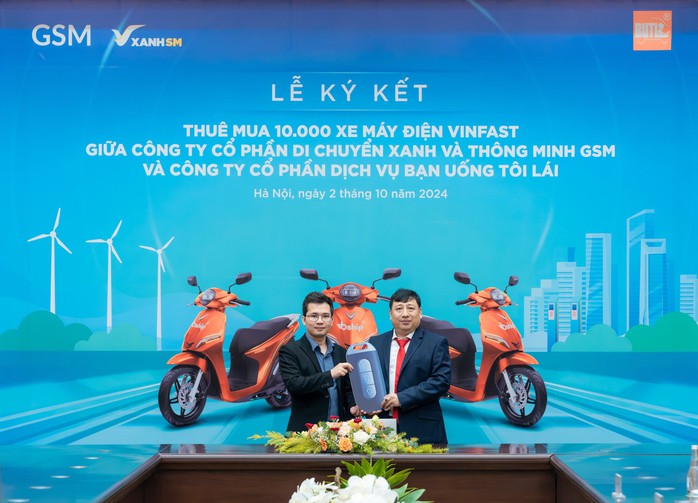 Công ty Bạn Uống Tôi Lái mua và thuê thêm 10.000 xe máy điện VinFast từ GMS- Ảnh 1. Công ty Bạn Uống Tôi Lái mua và thuê thêm 10.000 xe máy điện VinFast từ GMS- Ảnh 1.