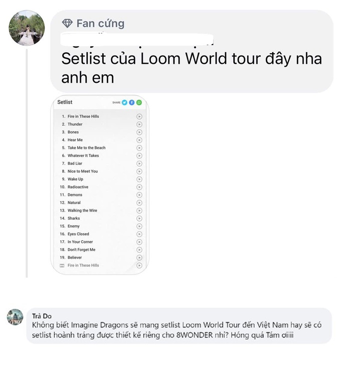 Các fan đồn đoán setlist và thắc mắc liệu "những anh Rồng" sẽ có phần trình diễn hoành tráng được "may đo" riêng cho 8WONDER? Các fan đồn đoán setlist và thắc mắc liệu "những anh Rồng" sẽ có phần trình diễn hoành tráng được "may đo" riêng cho 8WONDER?