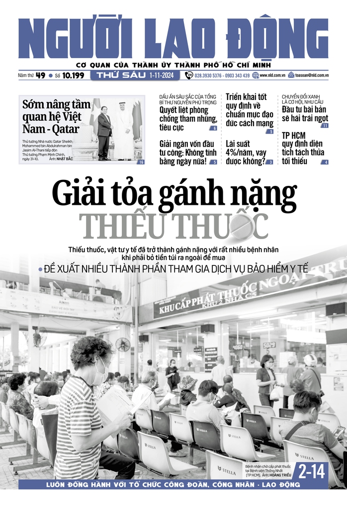 Báo in Người Lao Động 1-11: Giải tỏa gánh nặng thiếu thuốc- Ảnh 1. Báo in Người Lao Động 1-11: Giải tỏa gánh nặng thiếu thuốc- Ảnh 1.