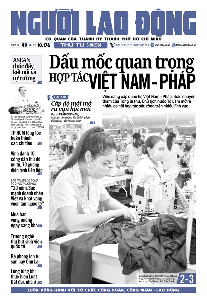 Báo in ngày 9-10: Dấu mốc quan trọng hợp tác
Việt Nam – Pháp- Ảnh 1. Báo in ngày 9-10: Dấu mốc quan trọng hợp tác
Việt Nam – Pháp- Ảnh 1.