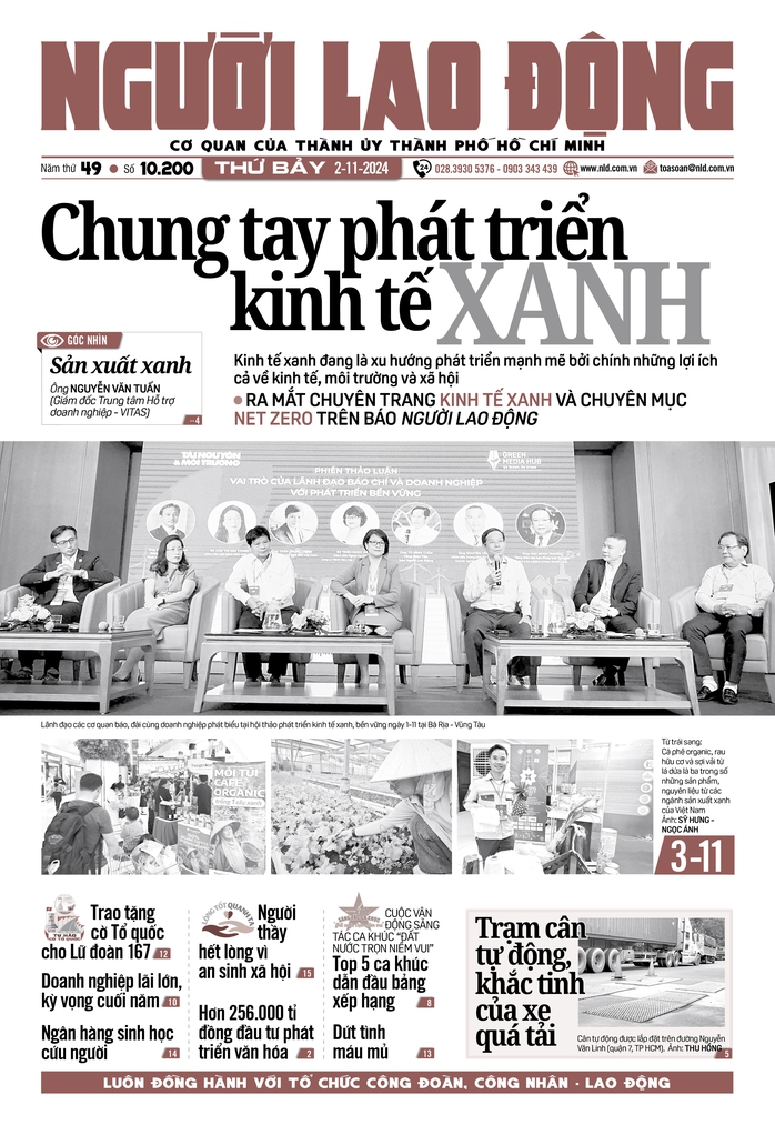 Báo in ngày 2-11: Chung tay phát triển kinh tế xanh- Ảnh 1. Báo in ngày 2-11: Chung tay phát triển kinh tế xanh- Ảnh 1.