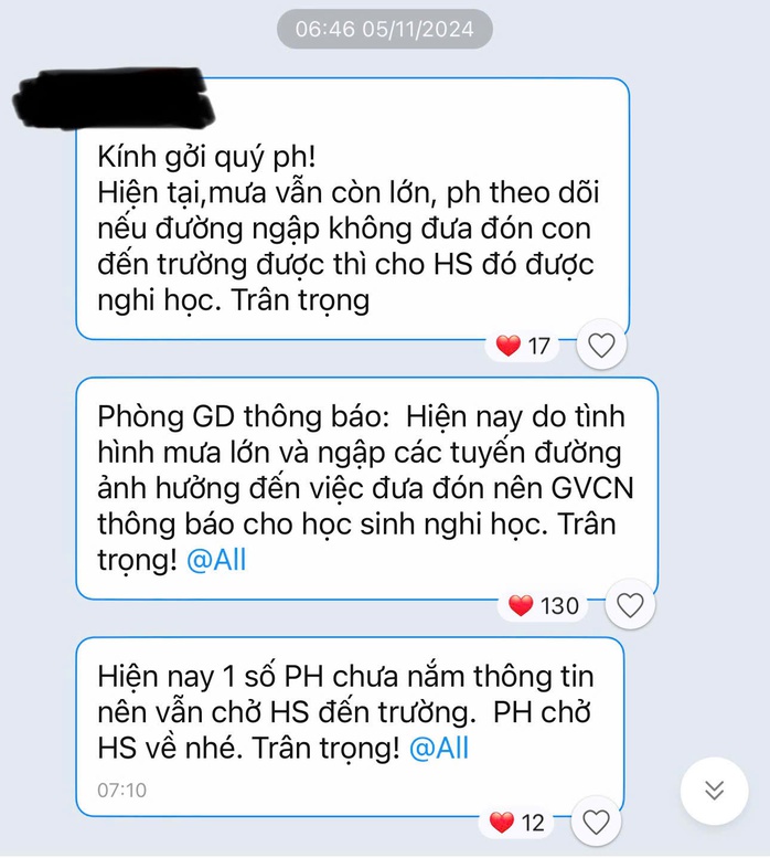 Sở GD-ĐT TP Đà Nẵng lên tiếng về "thông báo nghỉ học khi trời mưa lớn"- Ảnh 1. Sở GD-ĐT TP Đà Nẵng lên tiếng về "thông báo nghỉ học khi trời mưa lớn"- Ảnh 1.