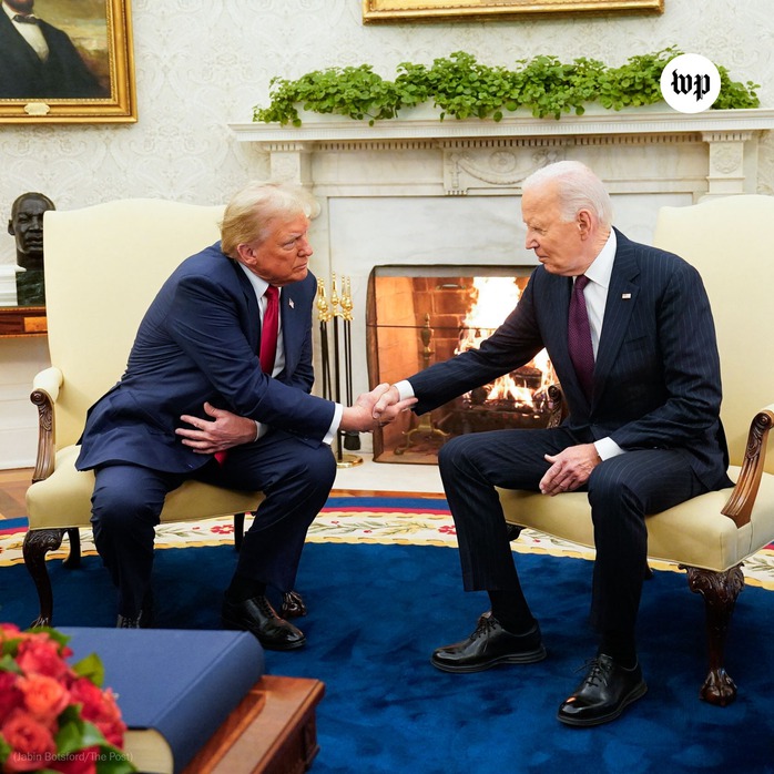 Cuộc gặp diễn ra trong bầu không khí vui vẻ. Ảnh: Washington Post Cuộc gặp diễn ra trong bầu không khí vui vẻ. Ảnh: Washington Post