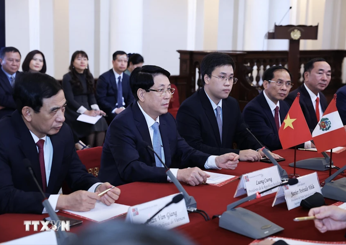 Chủ tịch nước Lương Cường hội kiến Chánh án Tòa án Tối cao Peru- Ảnh 7. Chủ tịch nước Lương Cường hội kiến Chánh án Tòa án Tối cao Peru- Ảnh 7.