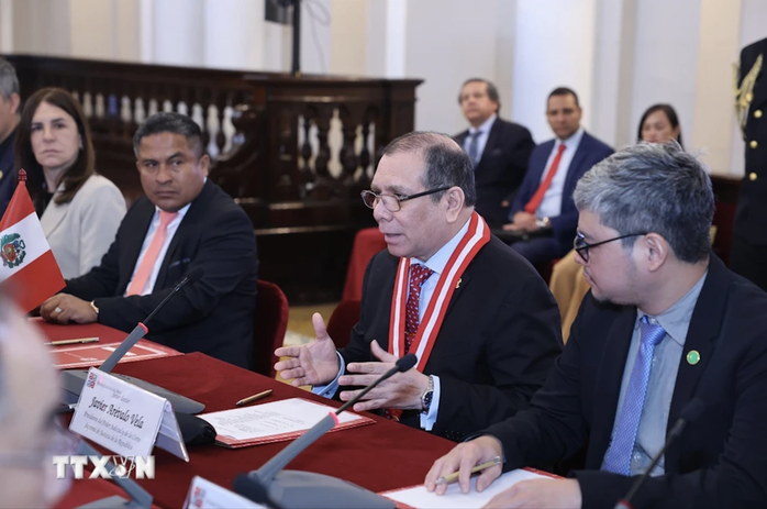 Chủ tịch nước Lương Cường hội kiến Chánh án Tòa án Tối cao Peru- Ảnh 8. Chủ tịch nước Lương Cường hội kiến Chánh án Tòa án Tối cao Peru- Ảnh 8.