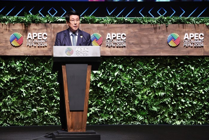 Chủ tịch nước Lương Cường phát biểu tại Hội nghị Thượng đỉnh Doanh nghiệp APEC. Ảnh: TTXVN Chủ tịch nước Lương Cường phát biểu tại Hội nghị Thượng đỉnh Doanh nghiệp APEC. Ảnh: TTXVN