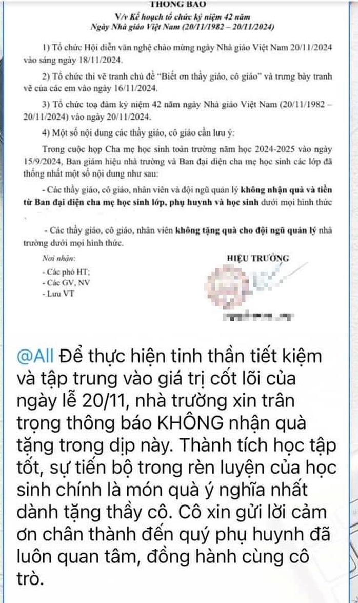 Tranh luận về việc tặng quà nhân Ngày Nhà giáo Việt Nam- Ảnh 2. Tranh luận về việc tặng quà nhân Ngày Nhà giáo Việt Nam- Ảnh 2.