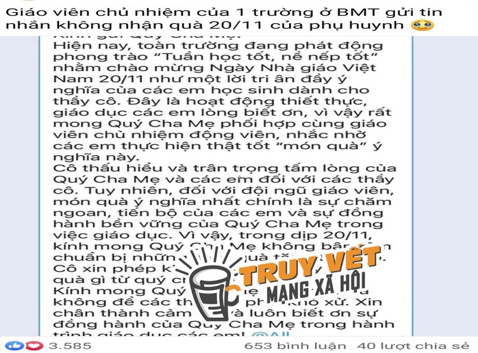 Tranh luận về việc tặng quà nhân Ngày Nhà giáo Việt Nam- Ảnh 1. Tranh luận về việc tặng quà nhân Ngày Nhà giáo Việt Nam- Ảnh 1.