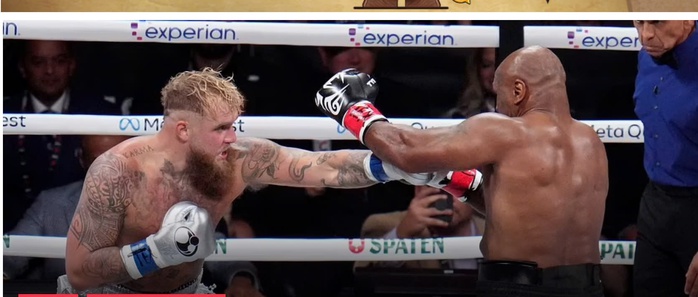 Jake Paul đánh bại Mike Tyson sau 8 hiệp đấu, nhận 40 triệu USD- Ảnh 2. Jake Paul đánh bại Mike Tyson sau 8 hiệp đấu, nhận 40 triệu USD- Ảnh 2.