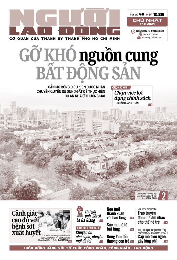 Bìa in Báo Người Lao Động ra ngày 17-11-2024 Bìa in Báo Người Lao Động ra ngày 17-11-2024