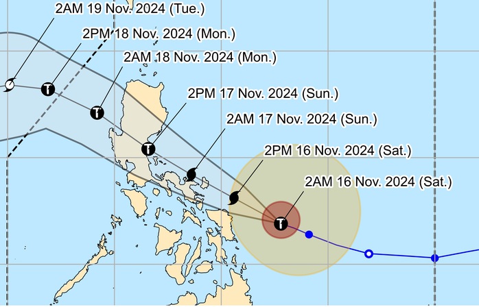 Man-yi gần đạt cấp siêu bão, có thể đổ bộ Philippines 2 lần- Ảnh 1. Man-yi gần đạt cấp siêu bão, có thể đổ bộ Philippines 2 lần- Ảnh 1.