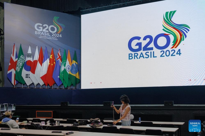Khung cảnh trung tâm báo chí của Hội nghị thượng đỉnh G20 tại TP Rio de Janeiro - Brazil hôm 17-11 Ảnh: THX Khung cảnh trung tâm báo chí của Hội nghị thượng đỉnh G20 tại TP Rio de Janeiro - Brazil hôm 17-11 Ảnh: THX
