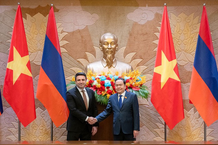 Chủ tịch Quốc hội Trần Thanh Mẫn và Chủ tịch Quốc hội Armenia Alen Simonyan. Ảnh: VĂN PHÒNG QUỐC HỘI Chủ tịch Quốc hội Trần Thanh Mẫn và Chủ tịch Quốc hội Armenia Alen Simonyan. Ảnh: VĂN PHÒNG QUỐC HỘI