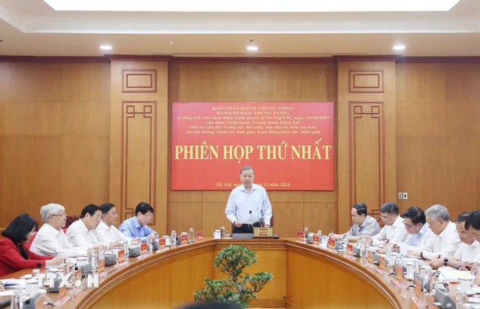 Tổng Bí thư Tô Lâm: Tổng kết Nghị quyết 18 là cuộc cách mạng tinh gọn tổ chức bộ máy- Ảnh 1. Tổng Bí thư Tô Lâm: Tổng kết Nghị quyết 18 là cuộc cách mạng tinh gọn tổ chức bộ máy- Ảnh 1.