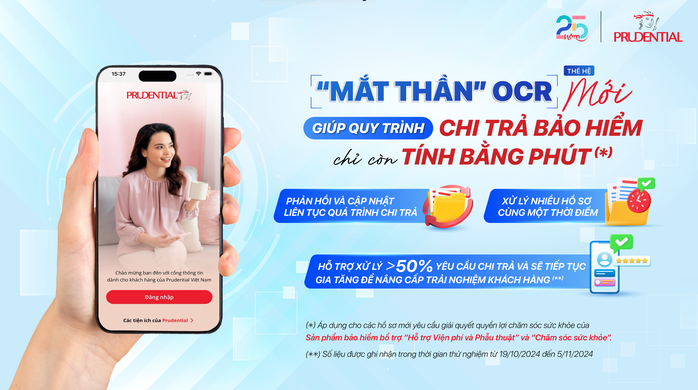 Prudential tự động hóa quy trình chi trả quyền lợi bảo hiểm với mắt thần OCR thế hệ mới Prudential tự động hóa quy trình chi trả quyền lợi bảo hiểm với mắt thần OCR thế hệ mới