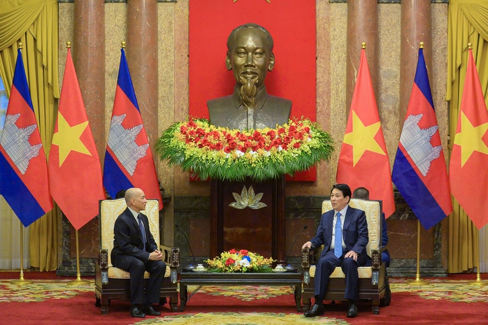 Chủ tịch nước Lương Cường hội kiến Quốc vương Campuchia Norodom Sihamoni Ảnh: HỮU HƯNG Chủ tịch nước Lương Cường hội kiến Quốc vương Campuchia Norodom Sihamoni Ảnh: HỮU HƯNG