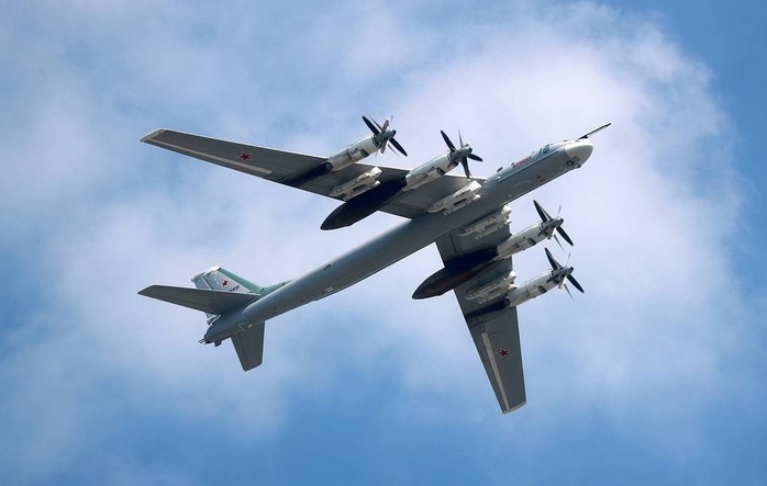 Máy bay ném bom chiến lược Tu-95MS. Ảnh: TASS Máy bay ném bom chiến lược Tu-95MS. Ảnh: TASS