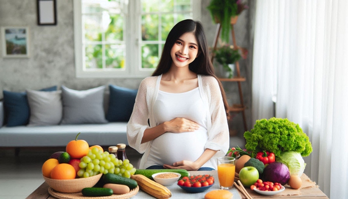 Chế độ ăn uống của thai phụ có thể ảnh hưởng lâu dài đến sự phát triển não bộ của trẻ. Minh họa AI: ANH THƯ Chế độ ăn uống của thai phụ có thể ảnh hưởng lâu dài đến sự phát triển não bộ của trẻ. Minh họa AI: ANH THƯ