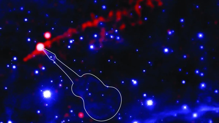 Ảnh độc từ NASA: Cấu trúc lạ hình đàn guitar đang phun lửa- Ảnh 1. Ảnh độc từ NASA: Cấu trúc lạ hình đàn guitar đang phun lửa- Ảnh 1.