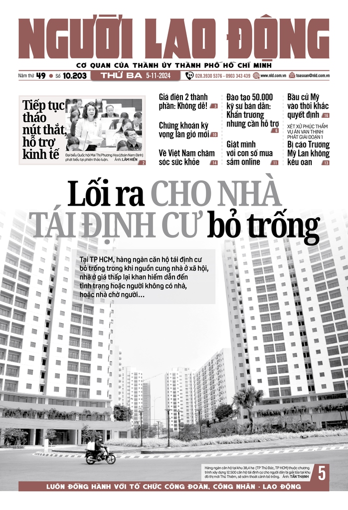 Báo in ngày 5-11: Bị cáo Trương Mỹ Lan không kêu oan - Ảnh 1. Báo in ngày 5-11: Bị cáo Trương Mỹ Lan không kêu oan - Ảnh 1.