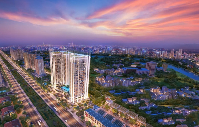 Essensia Sky là "sự đồng điệu" kết nối sự tấp nập phía trước của tuyến đại lộ và không gian xanh, yên bình phía sau. Ảnh: Phú Long Essensia Sky là "sự đồng điệu" kết nối sự tấp nập phía trước của tuyến đại lộ và không gian xanh, yên bình phía sau. Ảnh: Phú Long