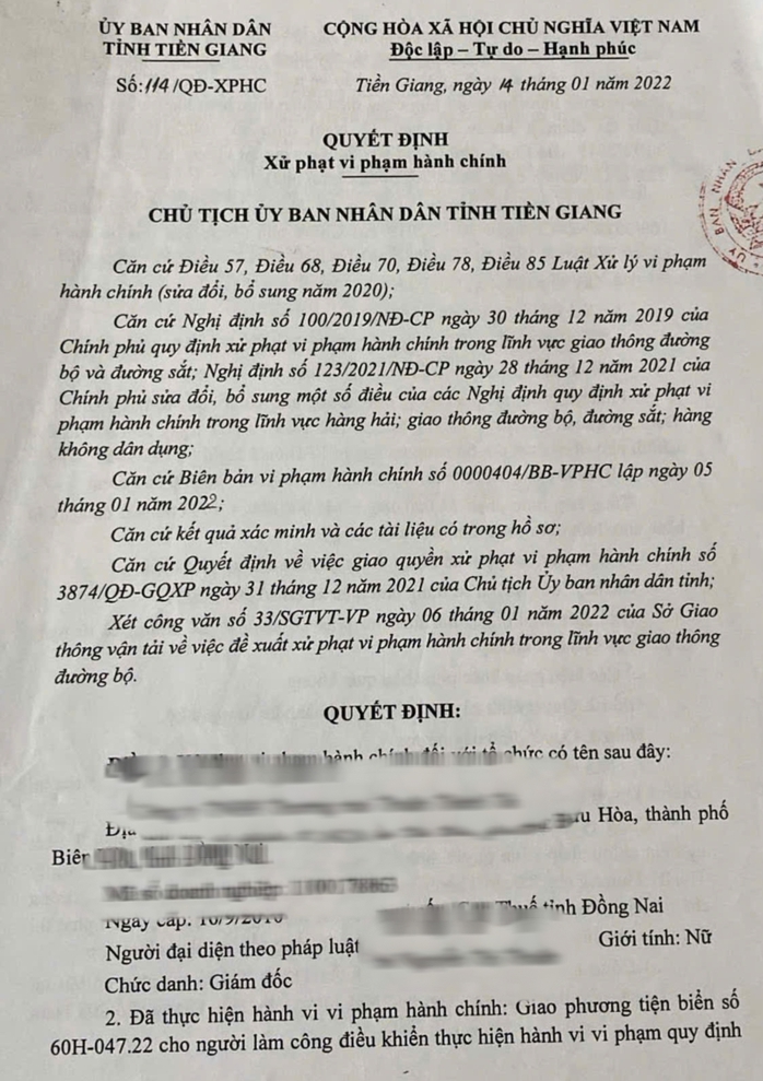 Báo cáo UBND tỉnh Tiền Giang việc Chánh TTGT “tha bổng” xe vi phạm- Ảnh 2. Báo cáo UBND tỉnh Tiền Giang việc Chánh TTGT “tha bổng” xe vi phạm- Ảnh 2.