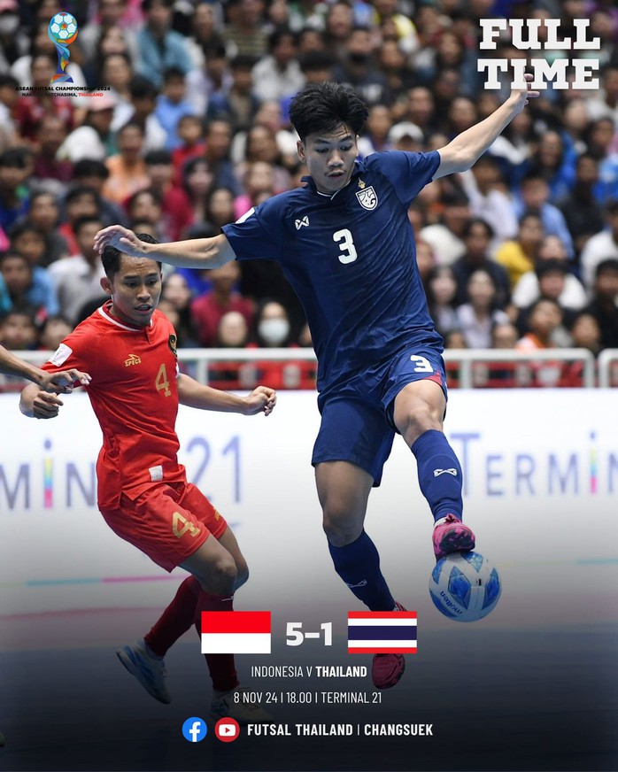 Thua đậm Indonesia, futsal Thái Lan lần đầu lỡ trận chung kết Đông Nam Á- Ảnh 1. Thua đậm Indonesia, futsal Thái Lan lần đầu lỡ trận chung kết Đông Nam Á- Ảnh 1.