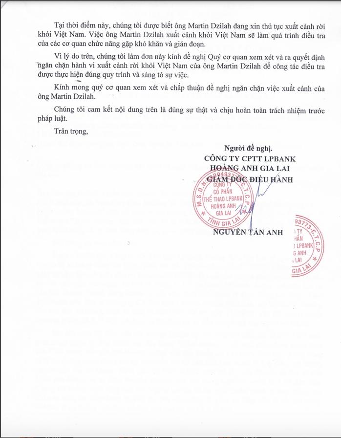 CLB Hoàng Anh Gia Lai đề nghị cấm Martin Dzilah xuất cảnh, đã kháng cáo FIFA- Ảnh 3.