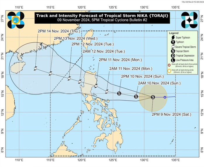 Bão mới gần Philippines mạnh lên, dự kiến hướng thẳng vào biển Đông- Ảnh 1. Bão mới gần Philippines mạnh lên, dự kiến hướng thẳng vào biển Đông- Ảnh 1.