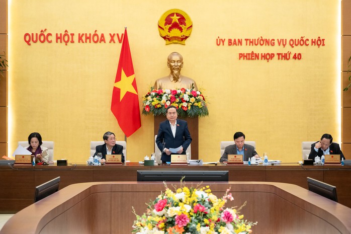 Chủ tịch Quốc hội Trần Thanh Mẫn phát biểu tại phiên họp thứ 40 của Ủy ban Thường vụ Quốc hội. Ảnh: PHẠM THẮNG Chủ tịch Quốc hội Trần Thanh Mẫn phát biểu tại phiên họp thứ 40 của Ủy ban Thường vụ Quốc hội. Ảnh: PHẠM THẮNG