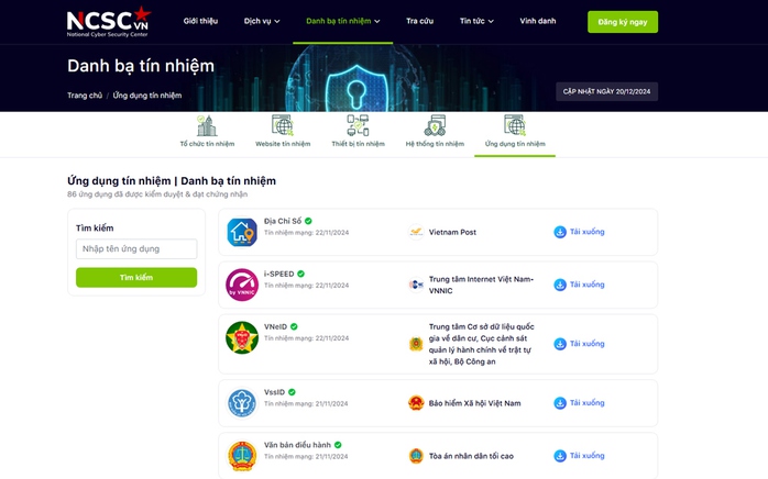 Danh sách hơn 80 ứng dụng được Google Play và AIS gắn nhãn “Xác thực ứng dụng Chính phủ” trên Trung tâm Giám sát an toàn không gian mạng quốc gia (NCSC) Danh sách hơn 80 ứng dụng được Google Play và AIS gắn nhãn “Xác thực ứng dụng Chính phủ” trên Trung tâm Giám sát an toàn không gian mạng quốc gia (NCSC)