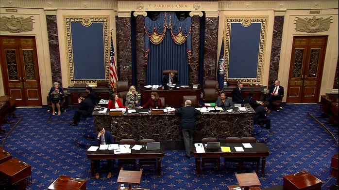 The Senate floor is seen on December 20. Senate TV The Senate floor is seen on December 20. Senate TV