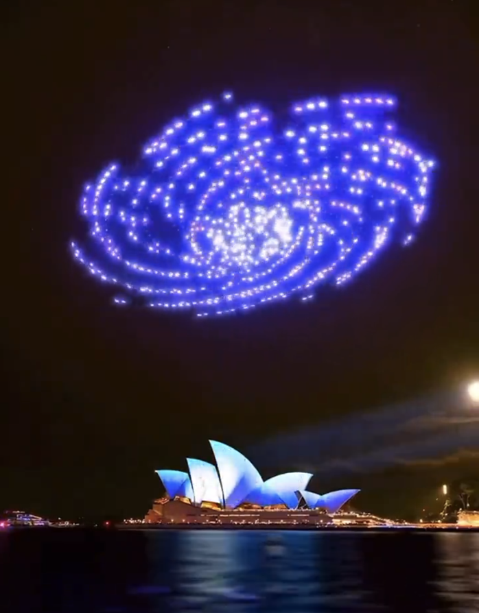 Màn trình diễn ánh sáng đón năm mới ở Sydney - Úc. Ảnh: X Màn trình diễn ánh sáng đón năm mới ở Sydney - Úc. Ảnh: X