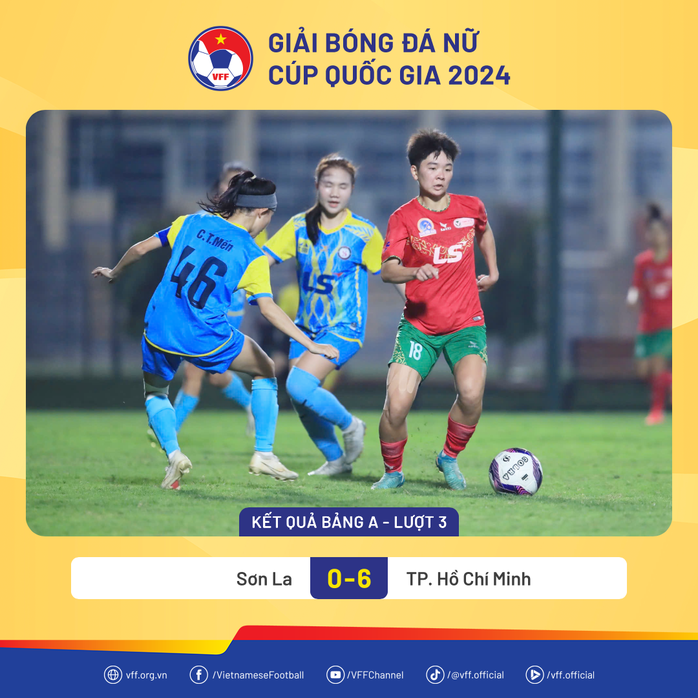 Thắng 6-0 Sơn La, nữ TP HCM lách khe cửa hẹp vào bán kết- Ảnh 2. Thắng 6-0 Sơn La, nữ TP HCM lách khe cửa hẹp vào bán kết- Ảnh 2.