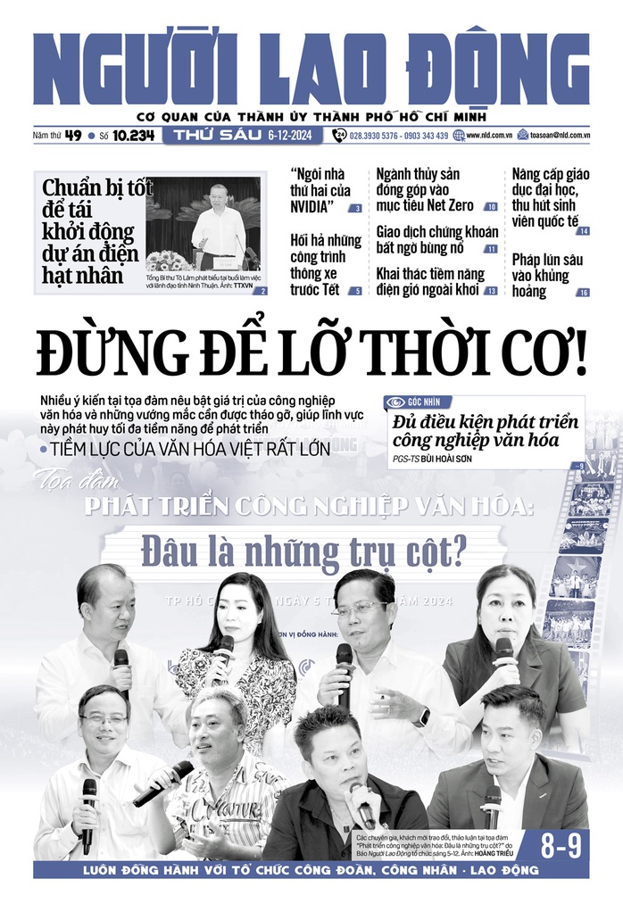 Bìa in Báo Người Lao Động ra ngày 6-12-2024 Bìa in Báo Người Lao Động ra ngày 6-12-2024