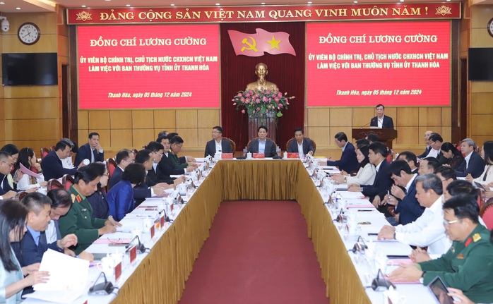 Chủ tịch nước Lương Cường làm việc với Ban Thường vụ Tỉnh ủy Thanh Hóa- Ảnh 1. Chủ tịch nước Lương Cường làm việc với Ban Thường vụ Tỉnh ủy Thanh Hóa- Ảnh 1.