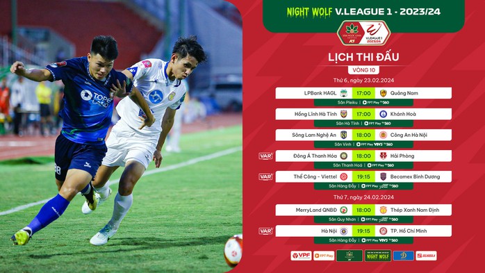 Vòng 10 V-League 2023-2024: Hấp dẫn đua ngôi đầu- Ảnh 1. Vòng 10 V-League 2023-2024: Hấp dẫn đua ngôi đầu- Ảnh 1.