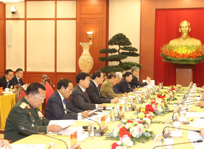Tổng Bí thư Nguyễn Phú Trọng đồng chủ trì cuộc gặp cấp cao Việt - Lào- Ảnh 6. Tổng Bí thư Nguyễn Phú Trọng đồng chủ trì cuộc gặp cấp cao Việt - Lào- Ảnh 6.