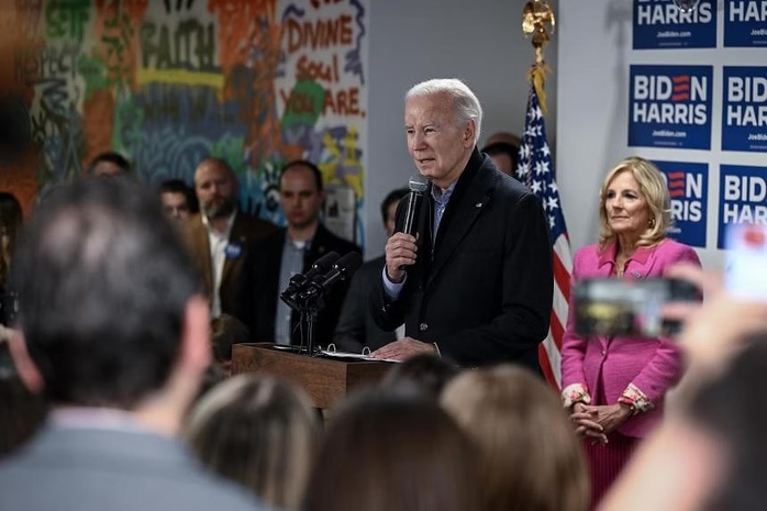 Tổng thống Mỹ Joe Biden phát biểu tại trụ sở chiến dịch tranh cử của ông ở Wilmington, Delaware, ngày 3-2. Ảnh: New York Times Tổng thống Mỹ Joe Biden phát biểu tại trụ sở chiến dịch tranh cử của ông ở Wilmington, Delaware, ngày 3-2. Ảnh: New York Times