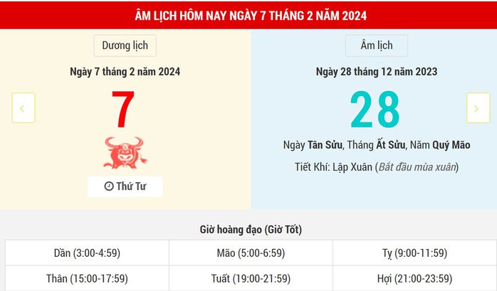 Lịch Âm hôm nay (7-2): Những việc nên làm ngày 28 Tết- Ảnh 2. Lịch Âm hôm nay (7-2): Những việc nên làm ngày 28 Tết- Ảnh 2.