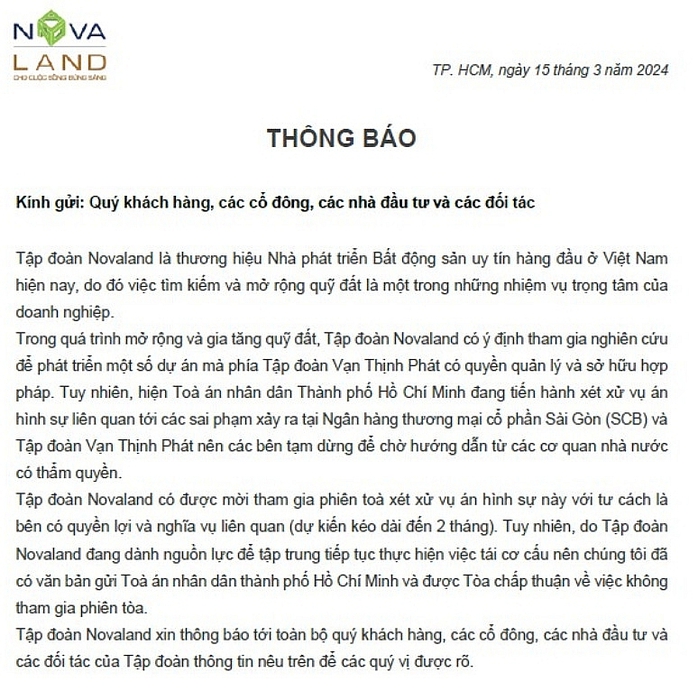 Vì sao Novaland được mời tham gia phiên tòa xét xử Trương Mỹ Lan và đồng phạm?- Ảnh 1. Vì sao Novaland được mời tham gia phiên tòa xét xử Trương Mỹ Lan và đồng phạm?- Ảnh 1.