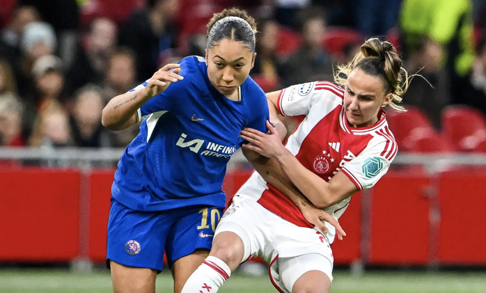 Đè bẹp Ajax, Chelsea đặt một chân vào bán kết Champions League nữ- Ảnh 1. Đè bẹp Ajax, Chelsea đặt một chân vào bán kết Champions League nữ- Ảnh 1.