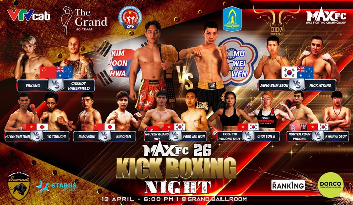 4 nhà vô địch kickboxing SEA Games tranh tài tại MAXFC 26- Ảnh 1. 4 nhà vô địch kickboxing SEA Games tranh tài tại MAXFC 26- Ảnh 1.