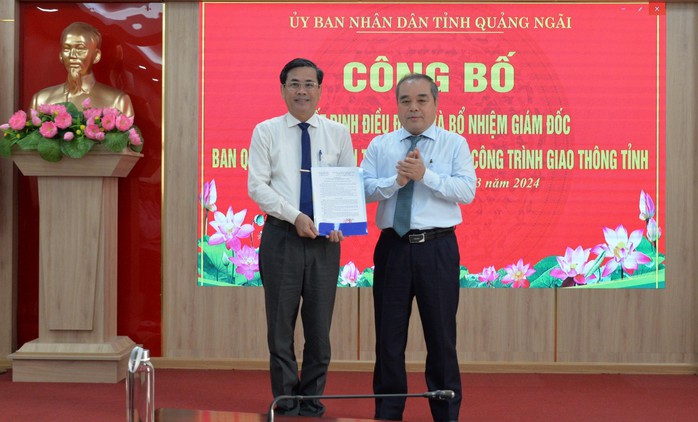Bổ nhiệm Giám đốc Ban Giao thông Quảng Ngãi sau khi lãnh đạo đơn vị này bị khởi tố- Ảnh 1. Bổ nhiệm Giám đốc Ban Giao thông Quảng Ngãi sau khi lãnh đạo đơn vị này bị khởi tố- Ảnh 1.
